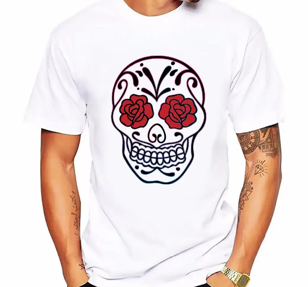 Мужская футболка с черепом из хлопка Аниме One Punch Man принтом модная удобная