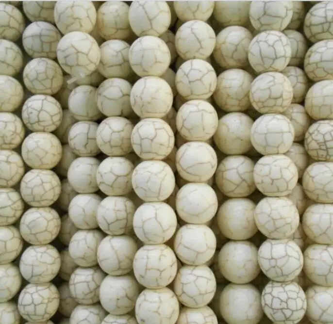 Оптовая продажа бусины из натурального белого камня Howlite для браслетов ожерелий