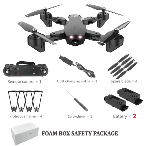 720P BLACK 2 BATTERY HY107 Дроны с камерой широкоугольный HD двойной камерой Дрон Wi-Fi FPV высота удерживайте за мной складной RC Квадрокоптер с камерой - Цвет: 720P BLACK 2 BATTERY