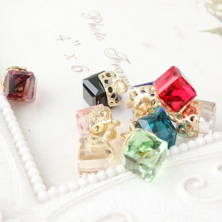 Квадратные подвески для украшения Стразы из сплава розового золота 20 шт. |