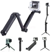 selfie stick tripod 3 way grip extension handheld monopod folding holder for gopro hero 10 9 5 sjcam action camera accessories