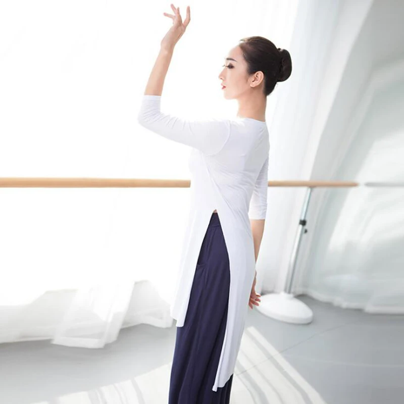 Women cropped sleeve yoga shirt dance practice blouse modal long fitness top sports wear for women gym tops women shirts