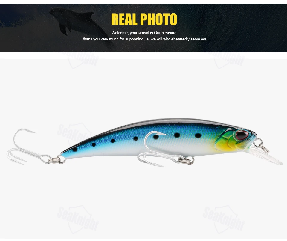 SeaKnight Minnow SK040 приманка для рыбалки 1 шт. 9,5 г 70 мм/2.76in Jerkbait 3D глаза VMC крючки тонущие жесткая рипбейт