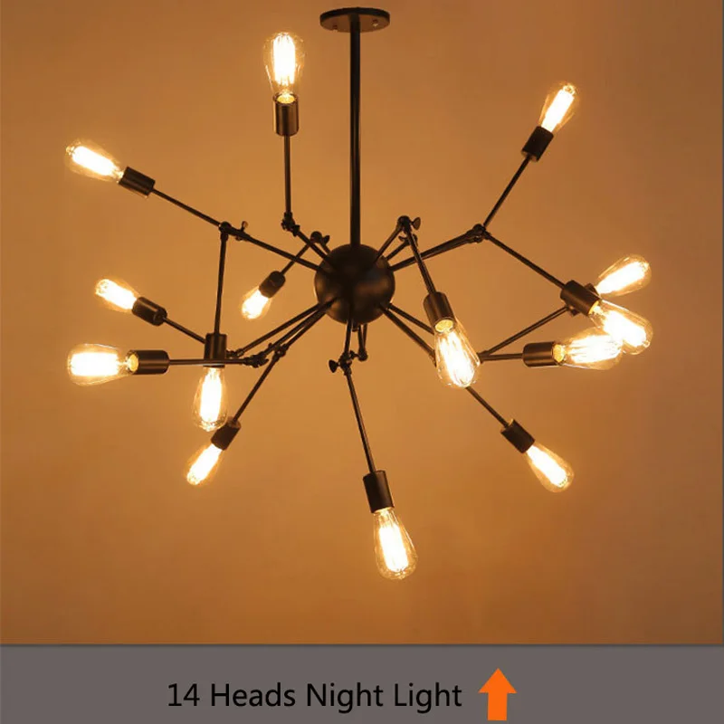 Винтажные светодиодные люстры пауки для столовой кантри промышленные подвесные
