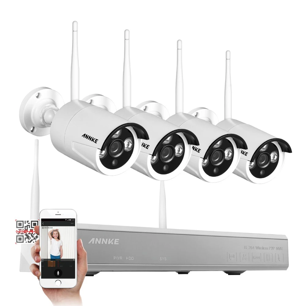 ANNKE 4CH 960 P HD Открытый ИК ночного видения видеонаблюдения 4 штук ip-камера wifi CCTV