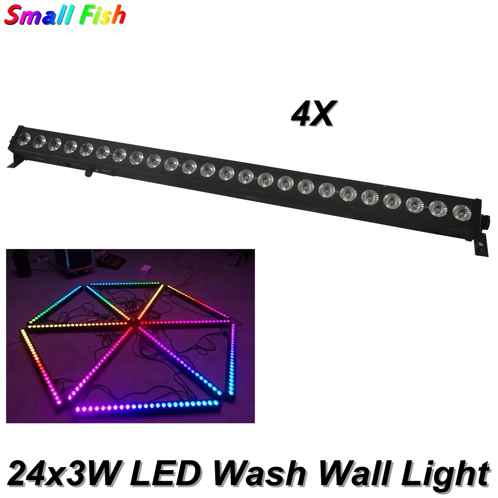 4 шт./лот звуковая активация лампы 24x3 Вт RGB 3 в 1 светодиодный настенный светильник