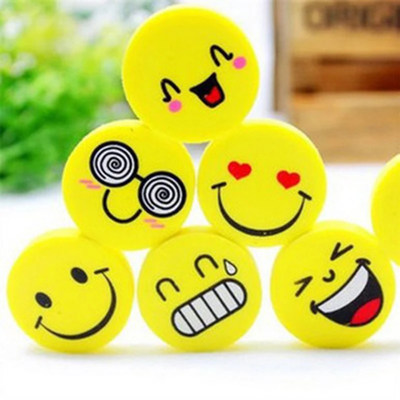 4PCS Random EZONE 4 шт./компл. смайлик ластики карандаш резиновый Забавный мультфильм каваи Ластик резиновый корейский Канцтовары Школьные принадлежности детские подарки - Цвет: 4PCS Random