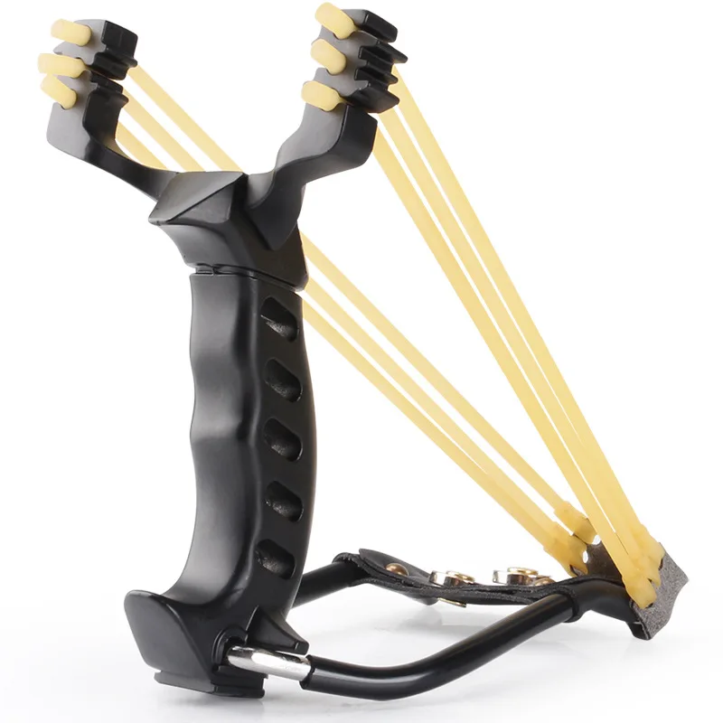 Черный Рогатка Sling Shot из алюминиевого сплава лук катапульты игры Охота