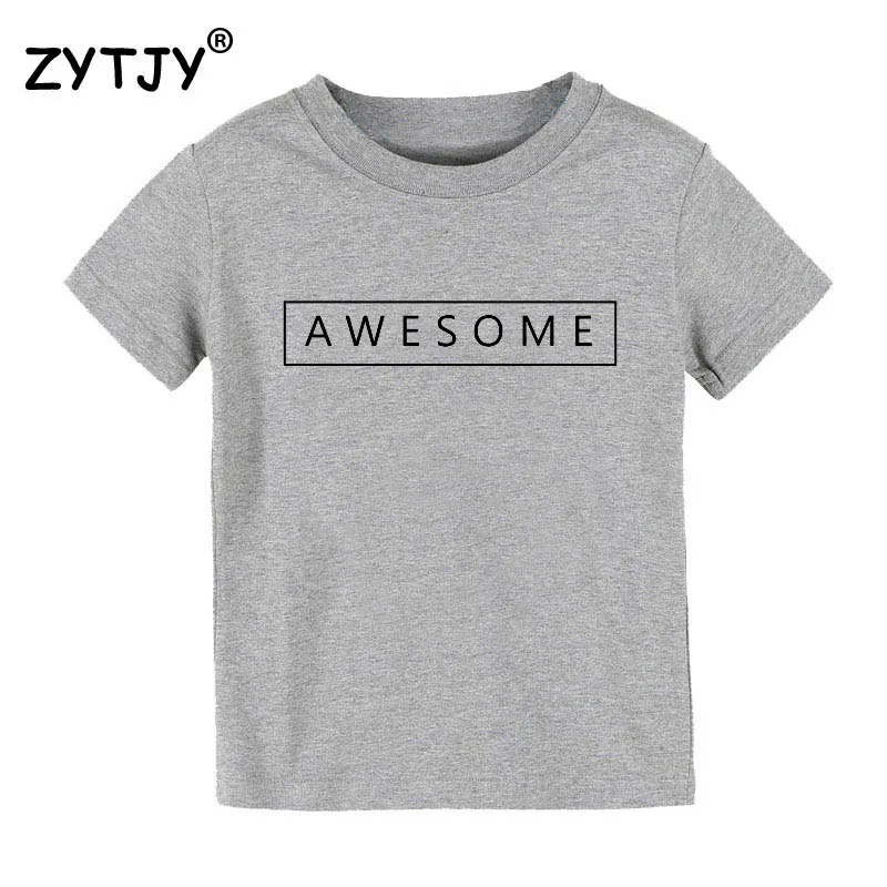 Потрясающая Детская футболка с буквенным принтом для мальчиков и девочек одежда