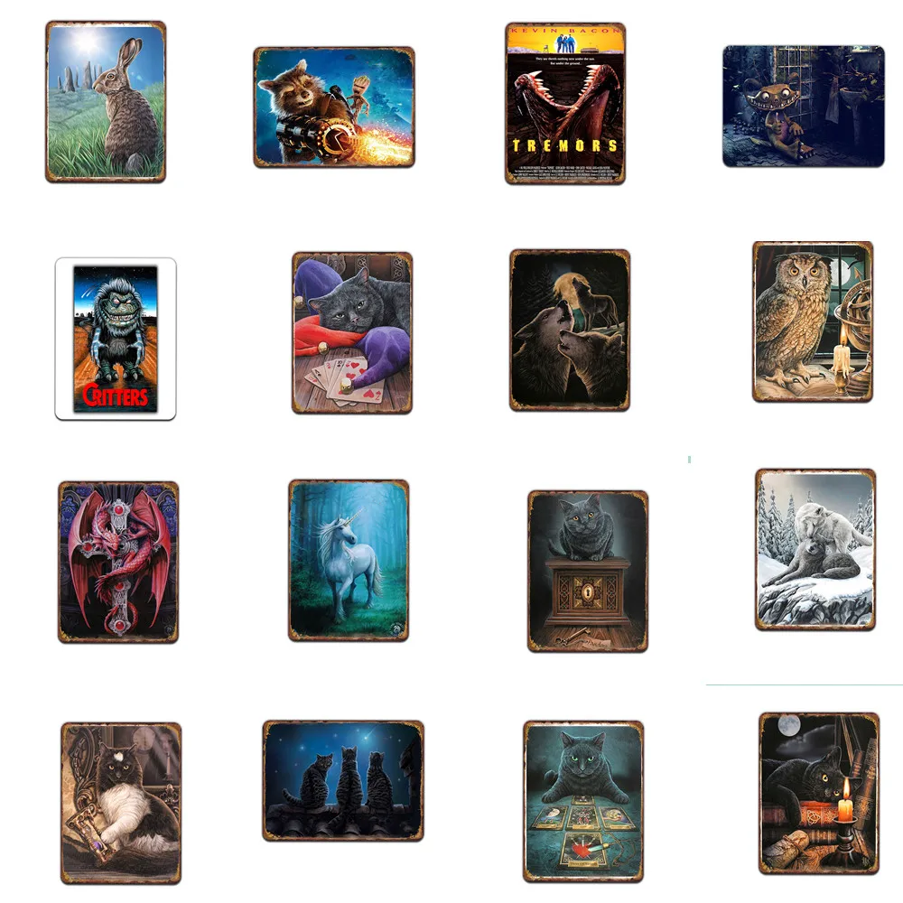 Животный мир металлические наклейки на стену для украшения бара домашний декор