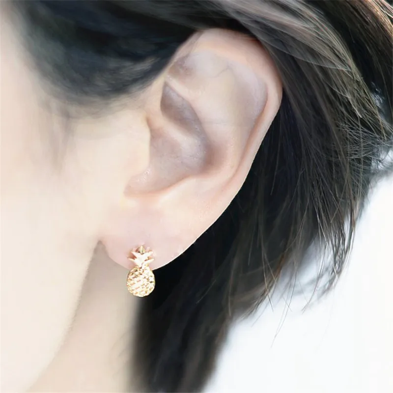 

Fashion pineapple stud earrings lovely little pineapple stud earrings beautiful three-dimensional fruit stud earrings