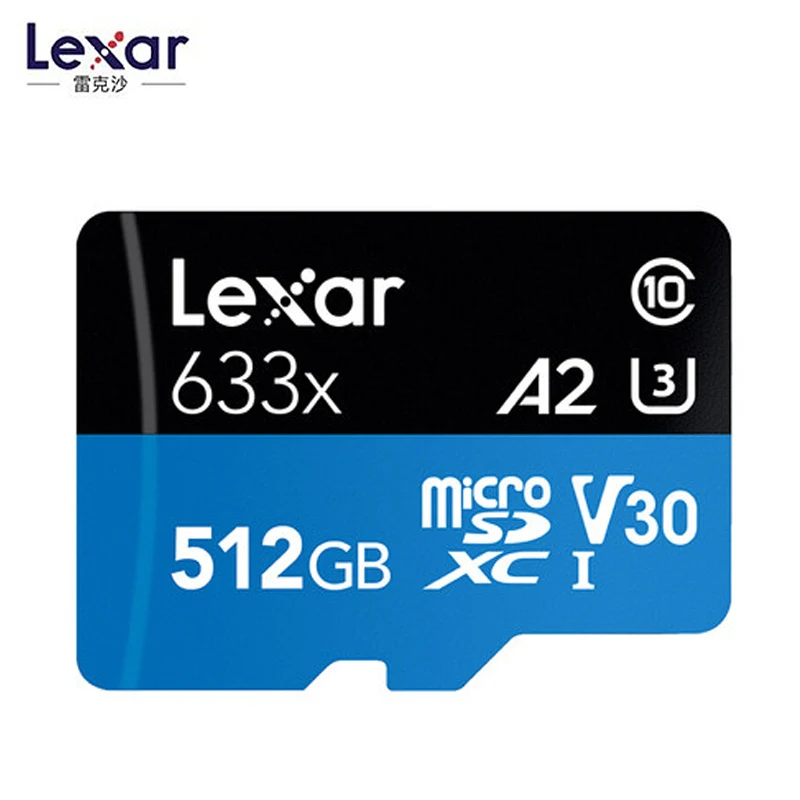 Lexar 633x95 MB/s Micro SD 256G 512G карты 32gb SDHC класс 10 64G 128G карта памяти SD адаптер для Gopro nintendo switch