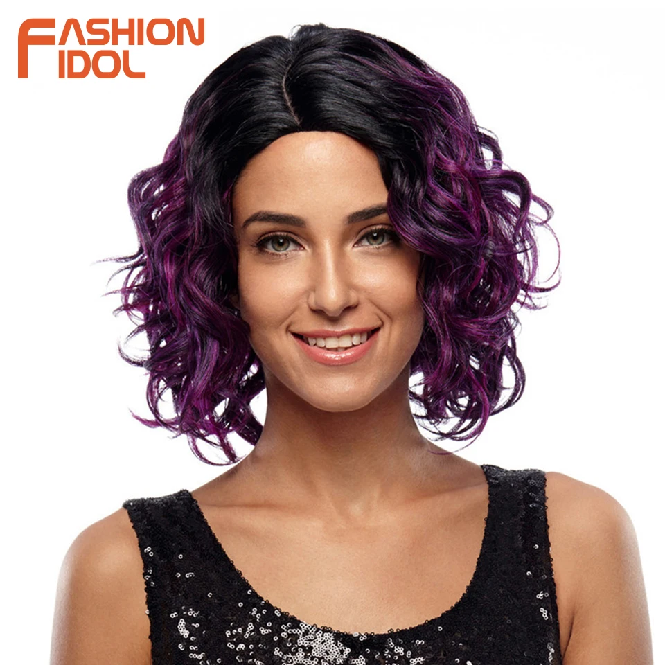 Мода IDOL короткий парик Свободные волна синтетических волос Синтетические волосы