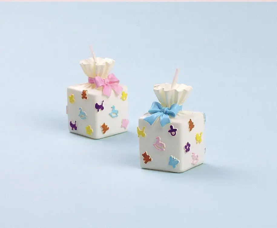 (Упаковка из 10 свечей) Подарочная Бездымная Свеча в форме коробки с мультяшным