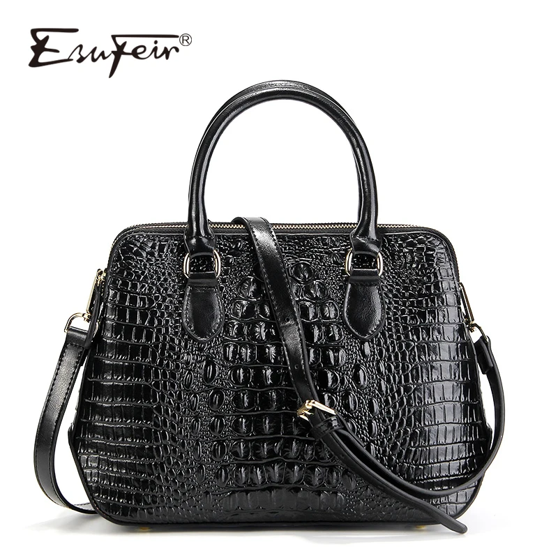 Женская сумка тоут из натуральной кожи с имитацией крокодила|luxury brand women bag|luxury