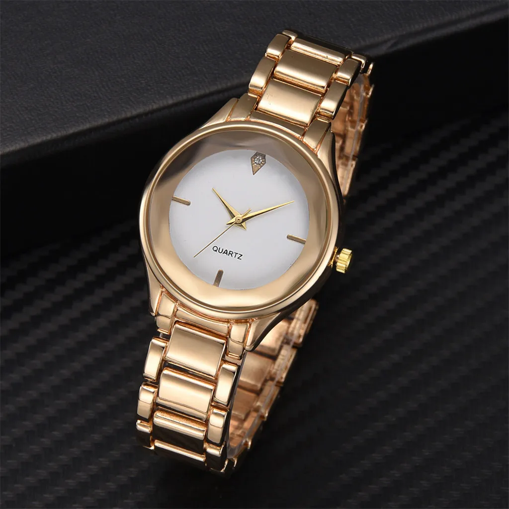 Temperament Fashion Steel Belt Ladies Diamond Men and Women Gift Quartz Wrist Watch Clock Hodinky Ceasuri Relogio Masculino AD |