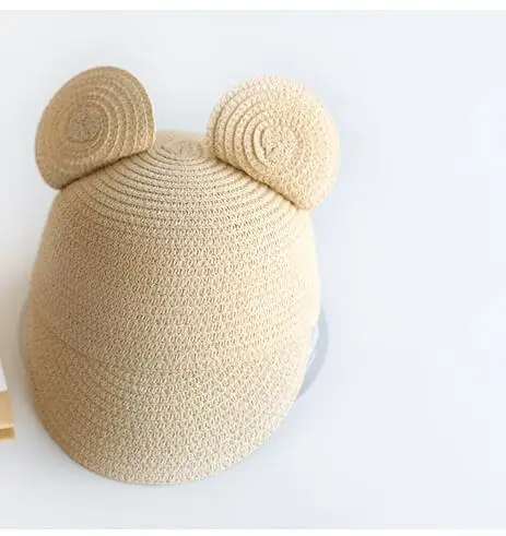 beige Детские шляпы с широкими полями, соломенный пляжный солнцезащитный козырек, соломенная шляпа, солнцезащитные складные солнцезащитные шляпы, кепки - Цвет: beige
