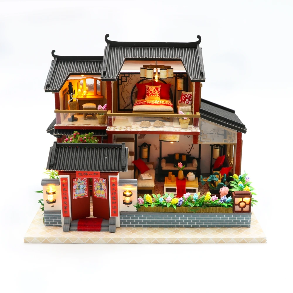 Новый миниатюрный кукольный домик деревянный мебель для сборки 3d Diy пазл игрушки