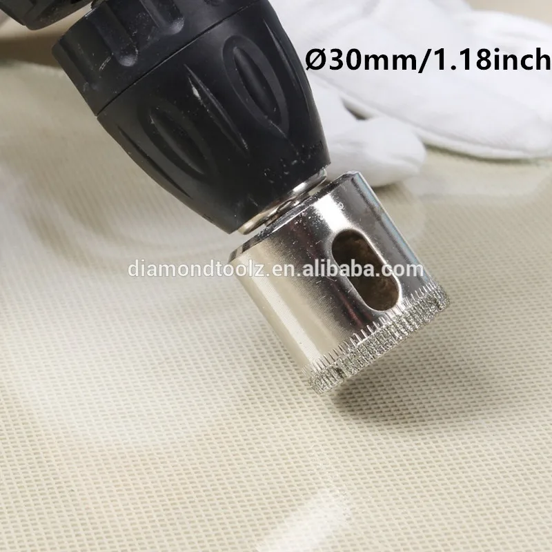 Алмазная коронка Talentool 30 мм (1,18 дюйма) с гальваническим покрытием, кольцевая пила для сверления отверстий на стеклянной керамической плитке