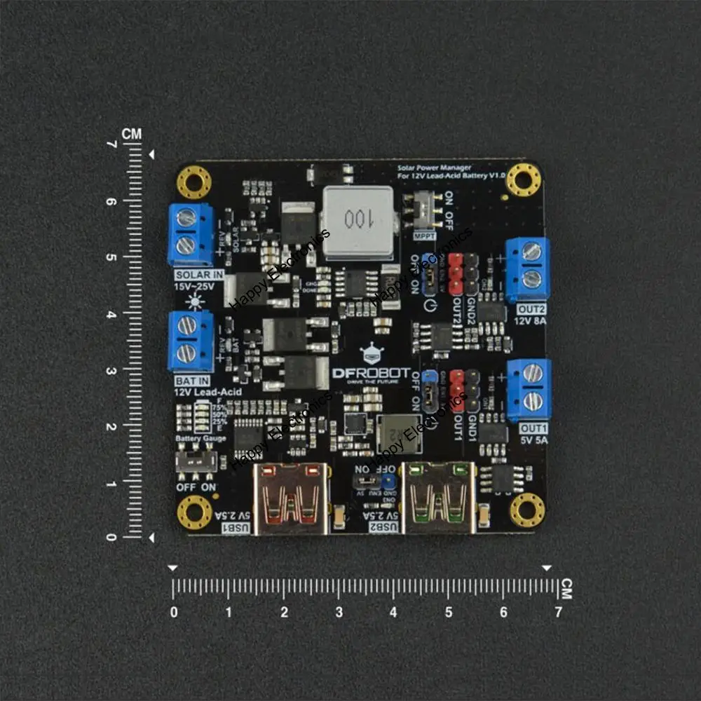 DFRobot Солнечный Мощность менеджер с выходом USB 5V 2.5A 5A поддержка 12V 8A 100W свинцово-кислотные Батарея для IoT и проекты в области возобновляемых источников энергии