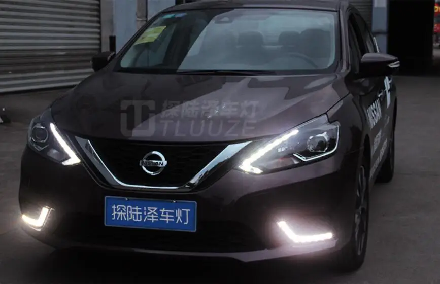 Автомобилей головной светильник для Sylphy sentra X-Trail s 2016 2017 2018 год светодиодный DRL бег