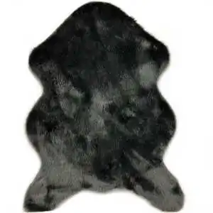 Fur Artificial Sheepskin Hairy Carpet for Living Room Bedroom Rugs Skin Fur Plain Fluffy Area Rugs Washable Bedroom Faux Mat - Цвет: black