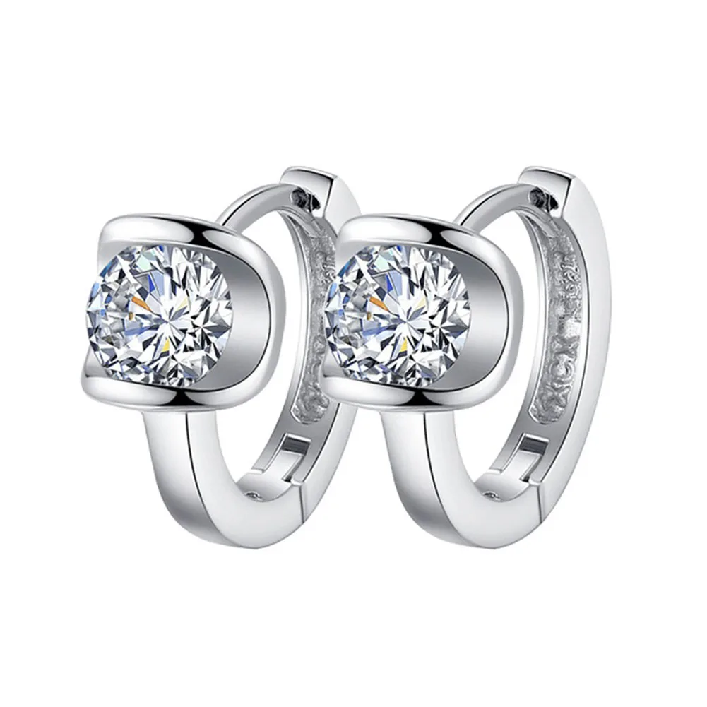 Женские посеребренные серьги гвоздики с кристаллами|fashion stud earrings|stud earringsplated earrings