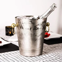 304 stainless steel double layer ice bucket quality stainless steel wine ice storage bar buckets 5l