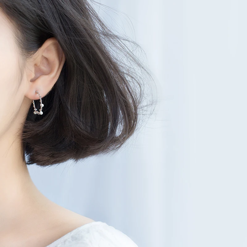 Серебряные серьги AROCH S925 Женские Простые ветви кольца для ушей милые бусы из