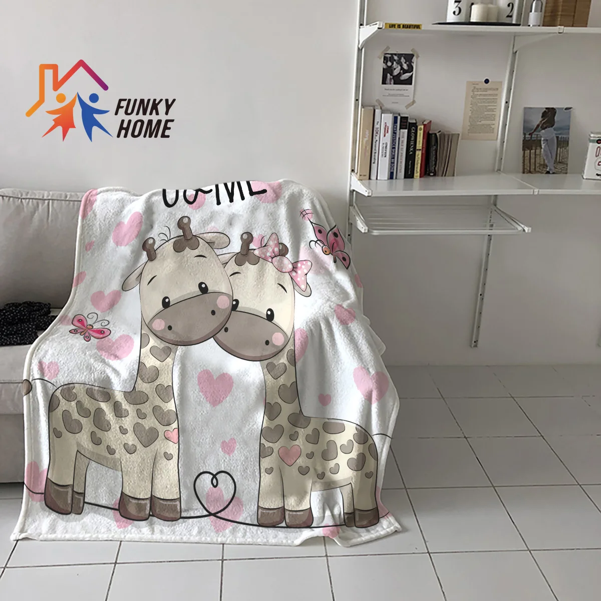 Funkyhome индивидуальные пледы одеяло мультфильм Жирафы U печатных Флисовое для