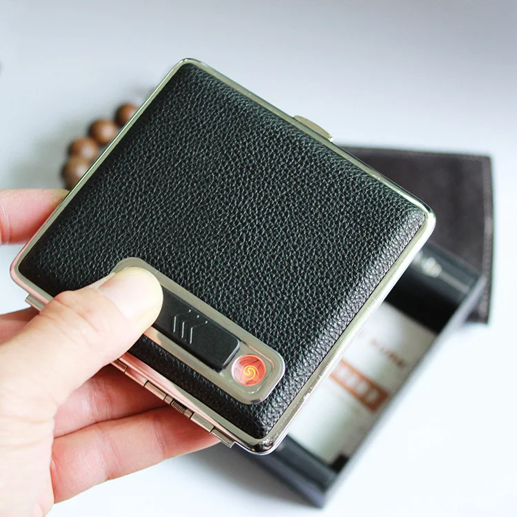 Креативный чехол для сигарет с зажигалкой ветрозащитные USB зажигалки