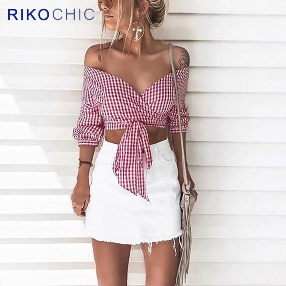 RIKOCHIC 2018 пикантные летние с открытыми плечами глубоким v-образным вырезом