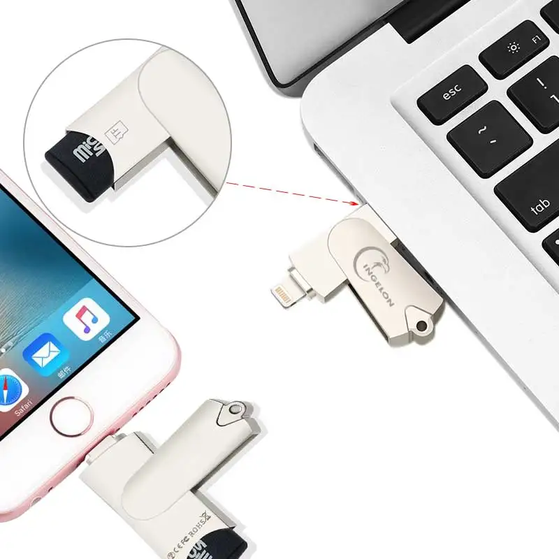 Кардридер Ingelon 2 в 1 с Micro USB 0 для карт памяти|Картридеры| |