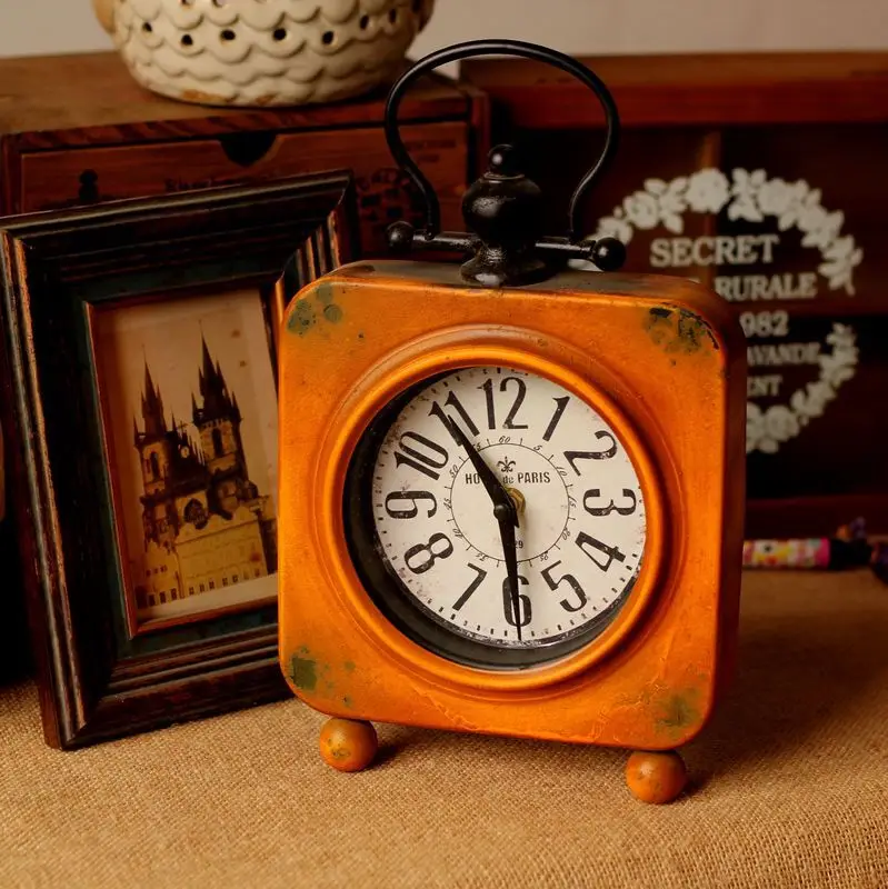 Европейский творческий часы настольные кованого железа Tan scritorio Винтаж домашнего