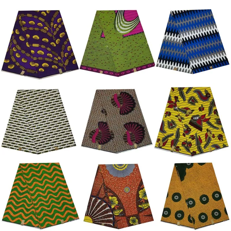 Цветок с лаковым покрытием и рисунком в ткани 100% хлопок 6 ярдов/шт Анкара