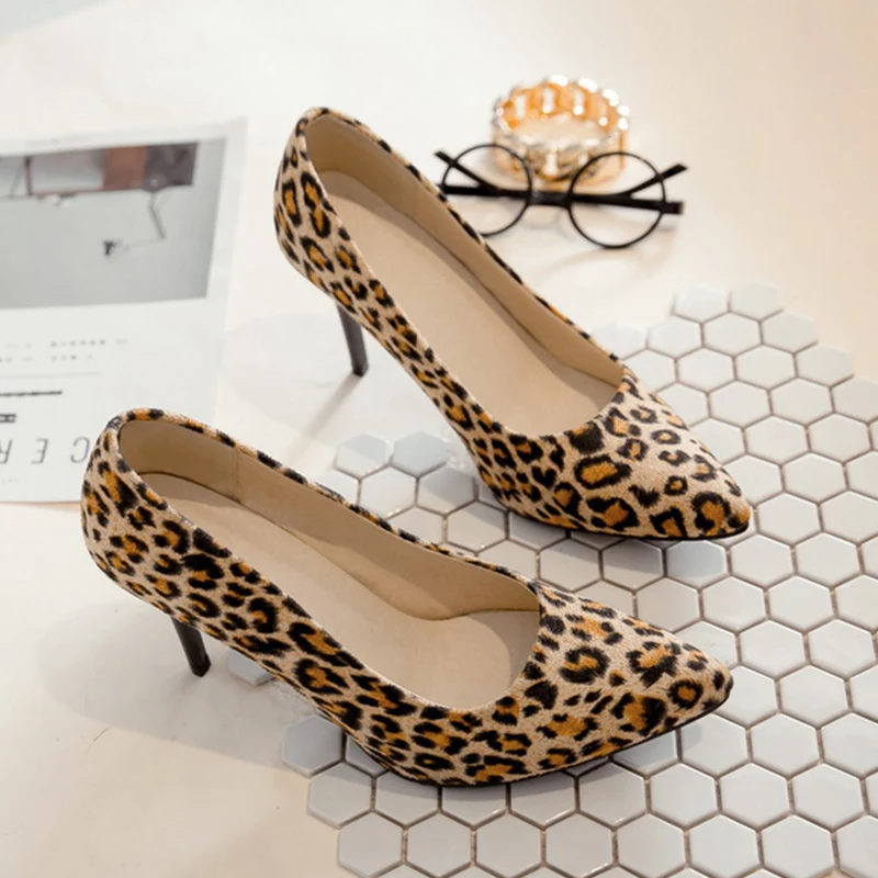Luipaard/женские туфли лодочки на каблуке 9 см с леопардовым принтом Schoenen Vrouwen большие
