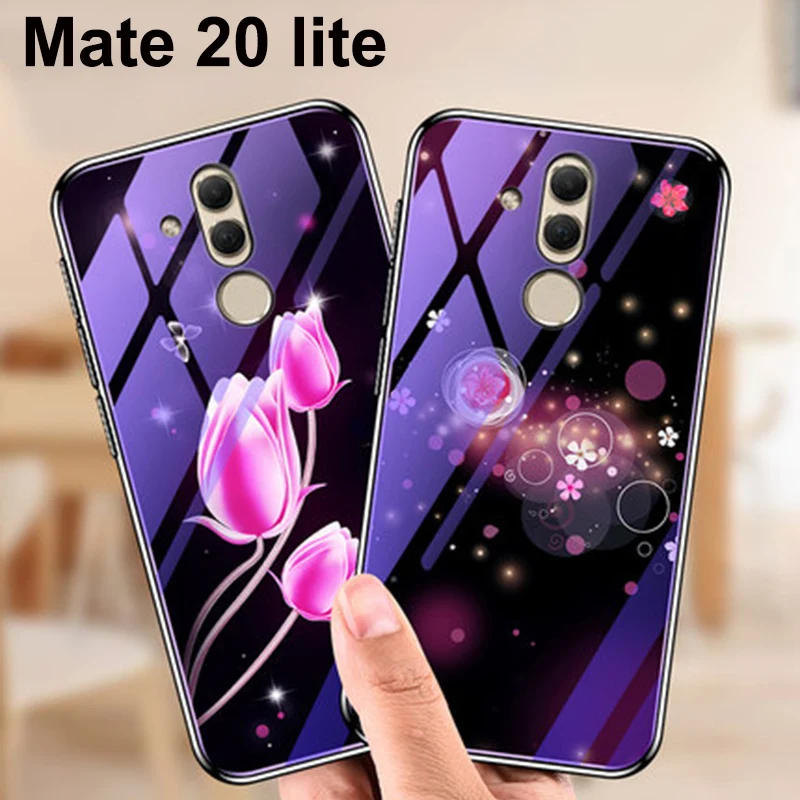 Для Huawei Mate 20 lite чехол крышка синее закаленное стекло задняя для Mate20 чехлы