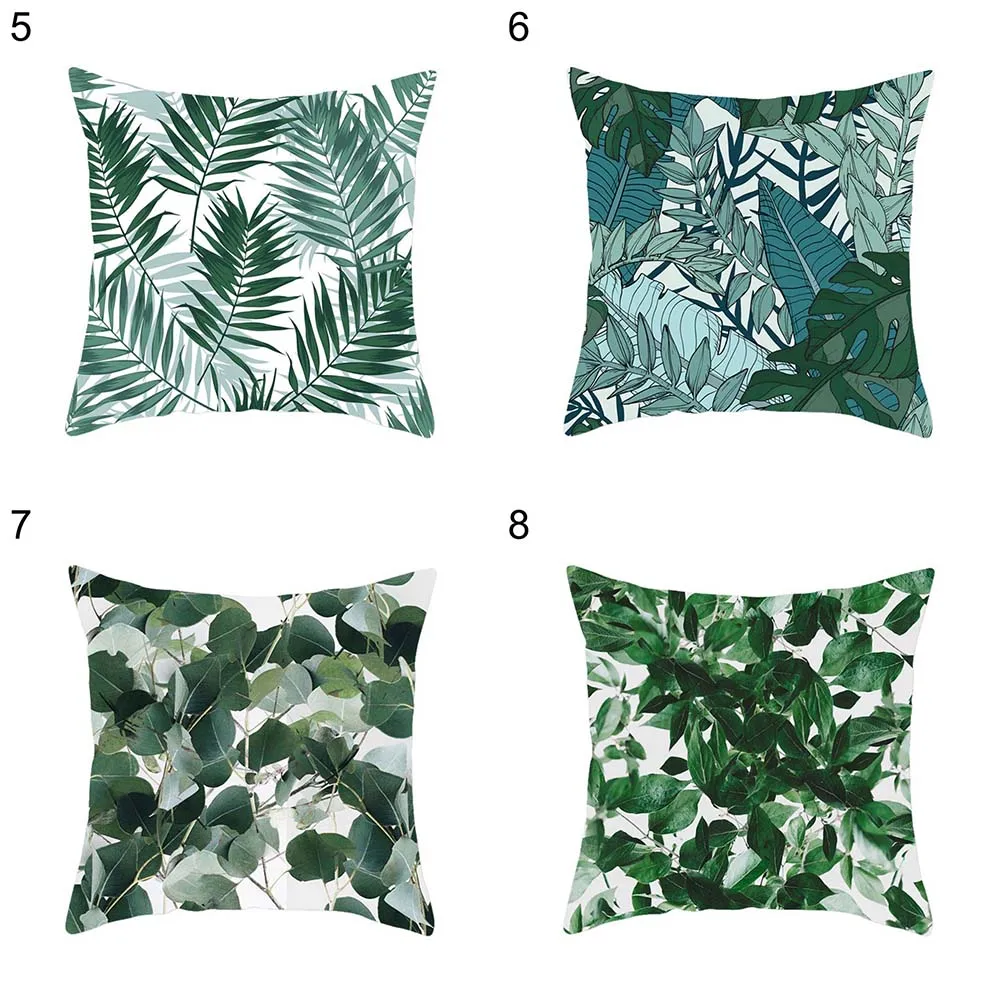 

1Pc Tropical Plant Leaf Pillow Case Cushion Cover Sofa Bed Car Cafe Office Decor