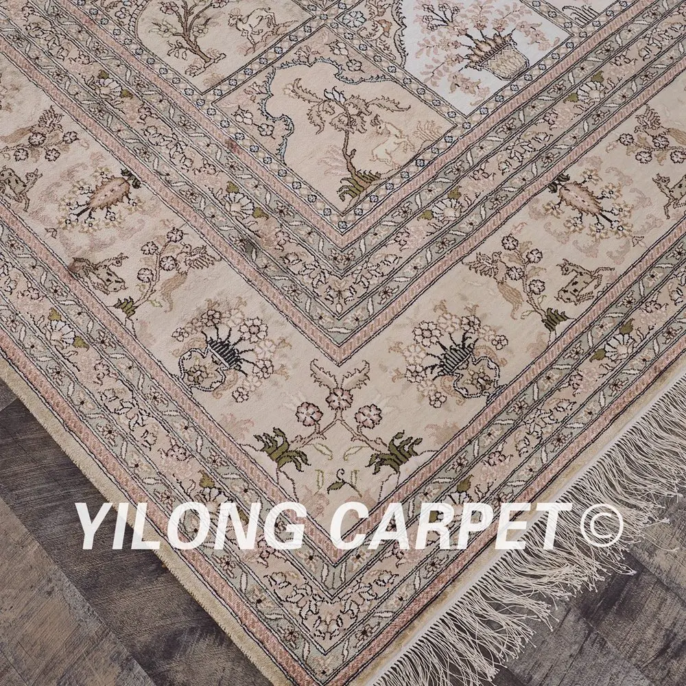Goedkoop Yilong 9'x12 'Perzische Zijden Kleed Grote Antieke Vier Seizoenen Perzische Handgemaakte Zijden Tapijt (YHW72B9x12)