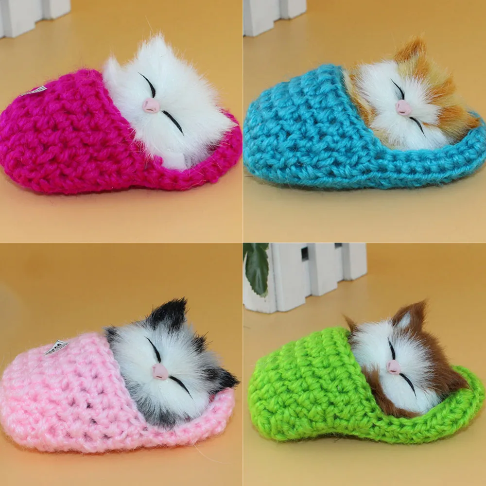 Новые изящные Имитационные игрушки издающие звук обувь для котята Коты плюшевые