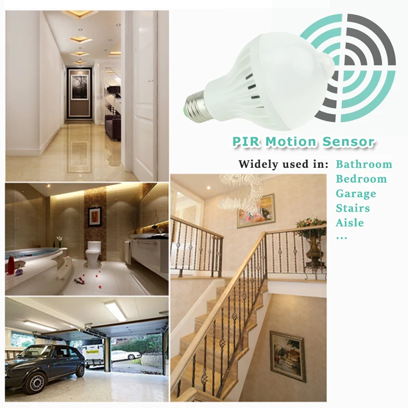 Светодиодная лампа с датчиком движения 5 Вт 7 9 E27 220 В 240 В|e27 bakelite lamp holder|e27 dimmable led