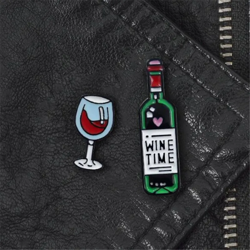 2 шт. новый креативный декоративный металлический значок бутылки красного вина