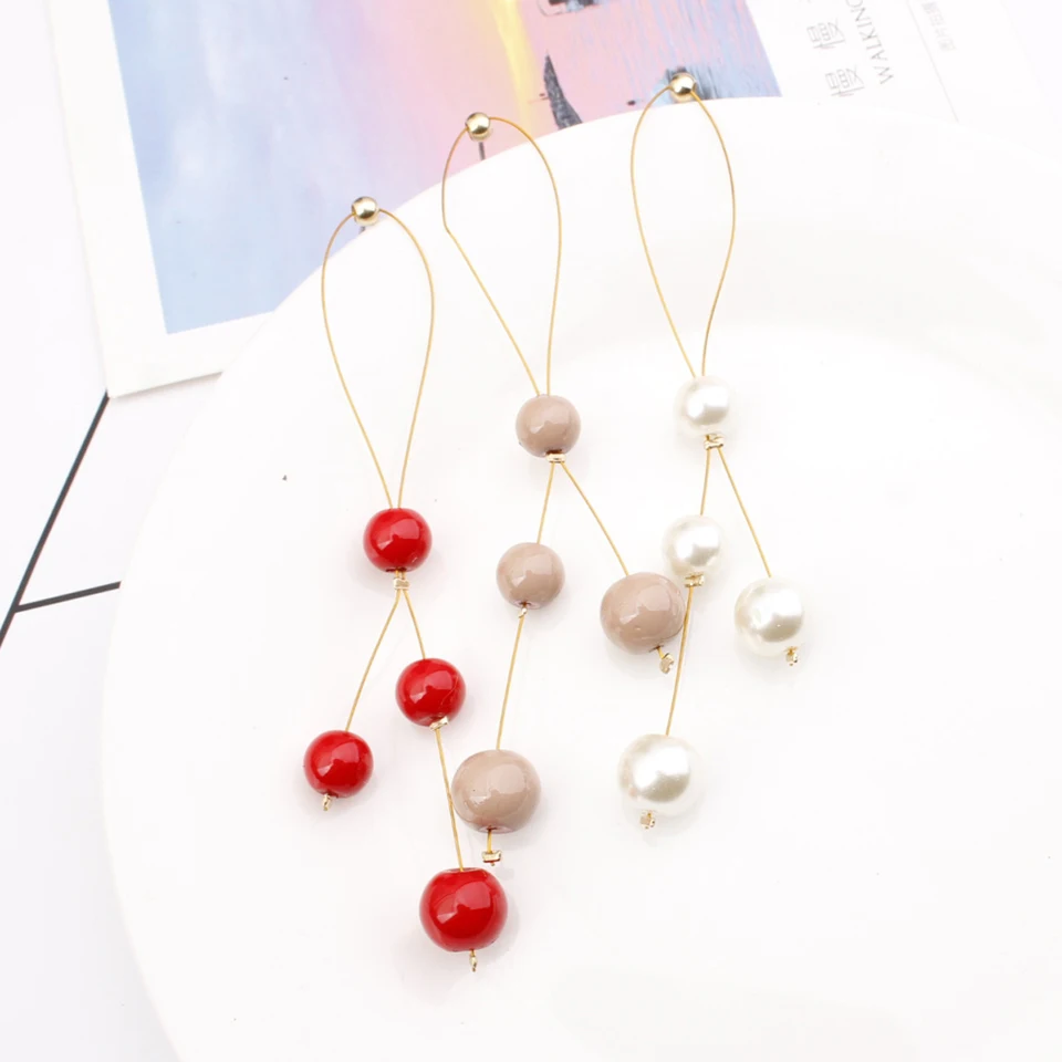 Женские серьги с большими жемчужинами Bijoux необычные подвески в богемном стиле