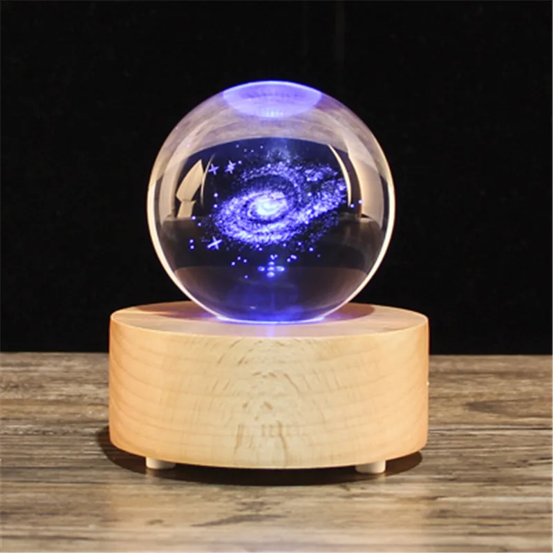 New Christmas Gift Snow Globe Crystal ball music box, wooden Bluetooth speaker