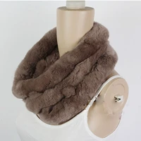 real fur scarf rex rabbit for women winter 2019 fashion fur snood warm round winter natural big round neck warmer endness