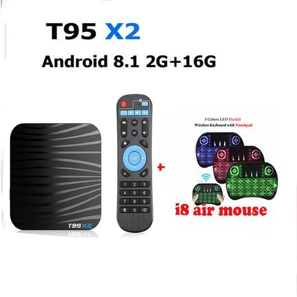 Приставка Смарт-ТВ T95 X2 Android 8 1 2 + 16 ГБ Amlogic S905X2 4 ядра ГГц Wi-Fi H.265 4K | Электроника