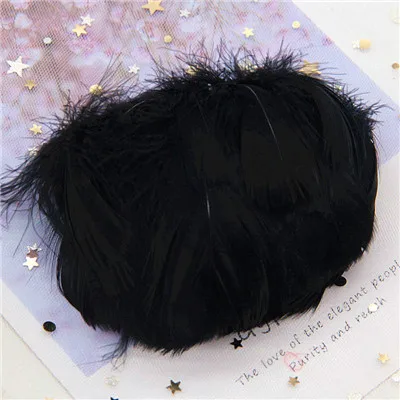 Black 100p 8-12 см натуральные лебединые перья 100 шт Мягкие гусиные перья теплый цвет окрашенное перо страуса самодельный декоративный дизайн для рождественской вечеринки - Цвет: Black 100p