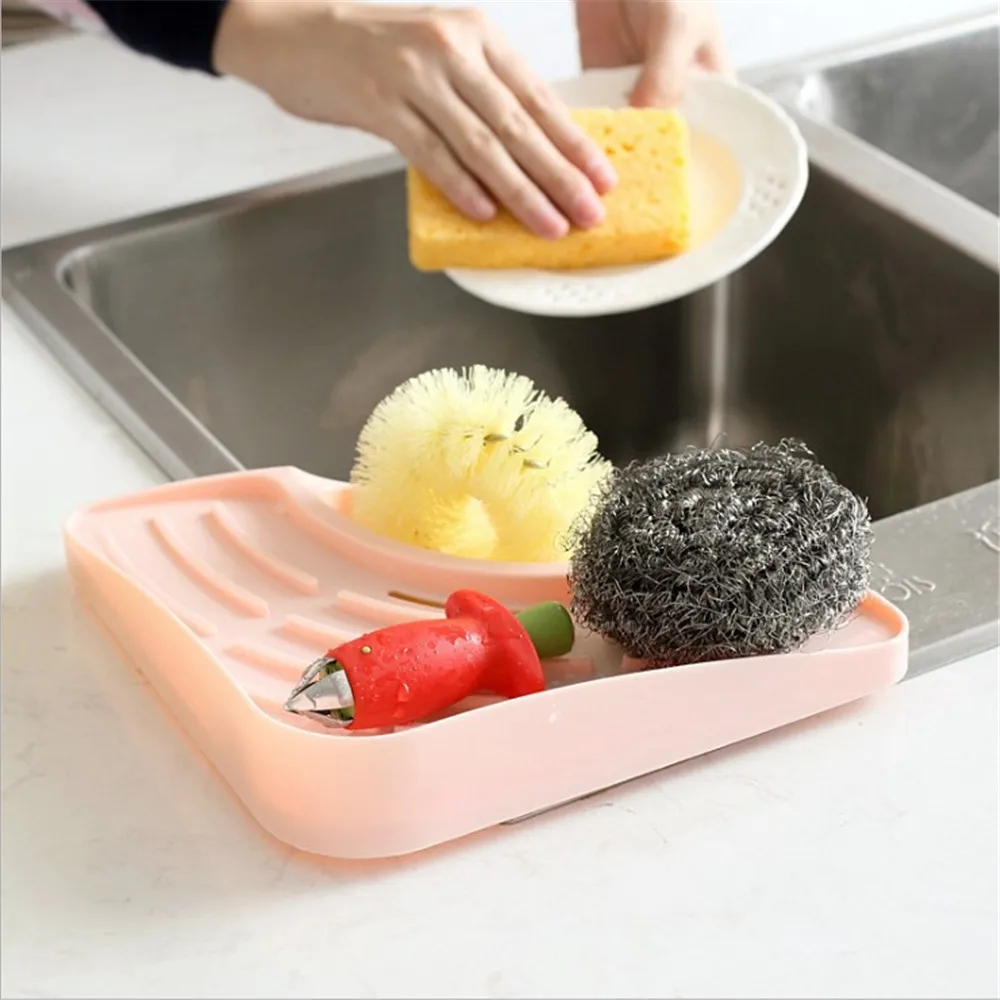 

2Pcs Bathroom Kitchen Sink Hanger Corner Storage Soap Rack Sponge Holder Dish T2Pcsowel Steel Wool Organizer Kitchen Accessories