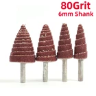 Наждачная Шлифовальная головка, конический шлифовальный круг 80 Грит, 6 мм, 6 мм
