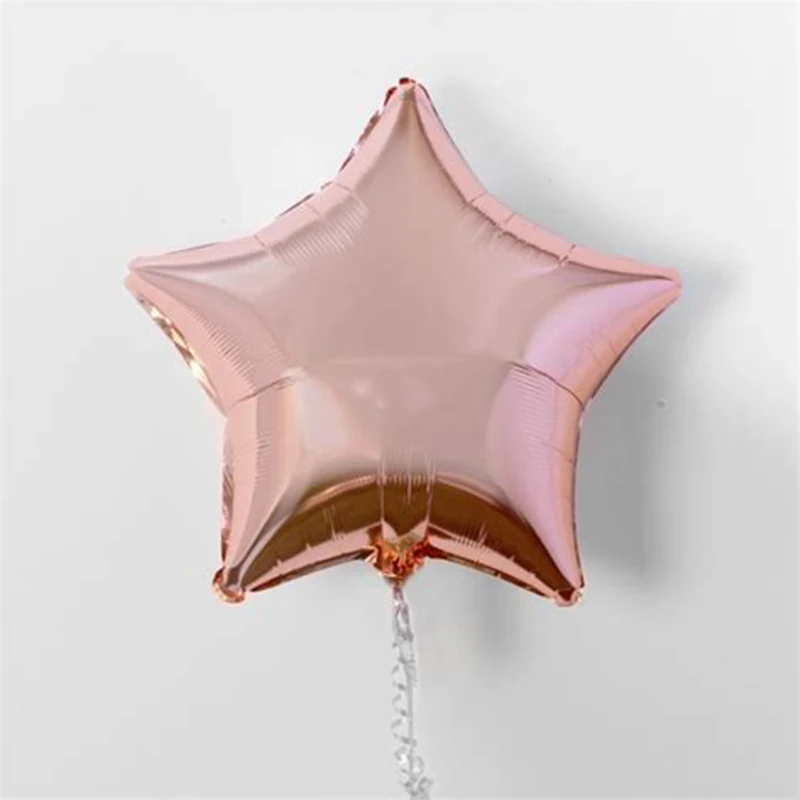 10 шт. детский душ Globos 18 дюймов Белый розовое золото Звездные гелиевые фольгированные шары Девочка День рождения 1st вечерние Принадлежности Декор чистый цвет